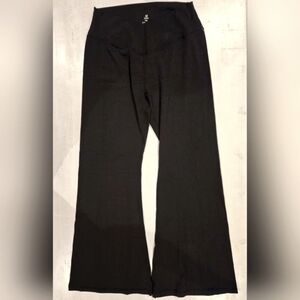 UEU Black Leggings Pants, V-Crossover Front, 30" Flare Leg, XXL, New